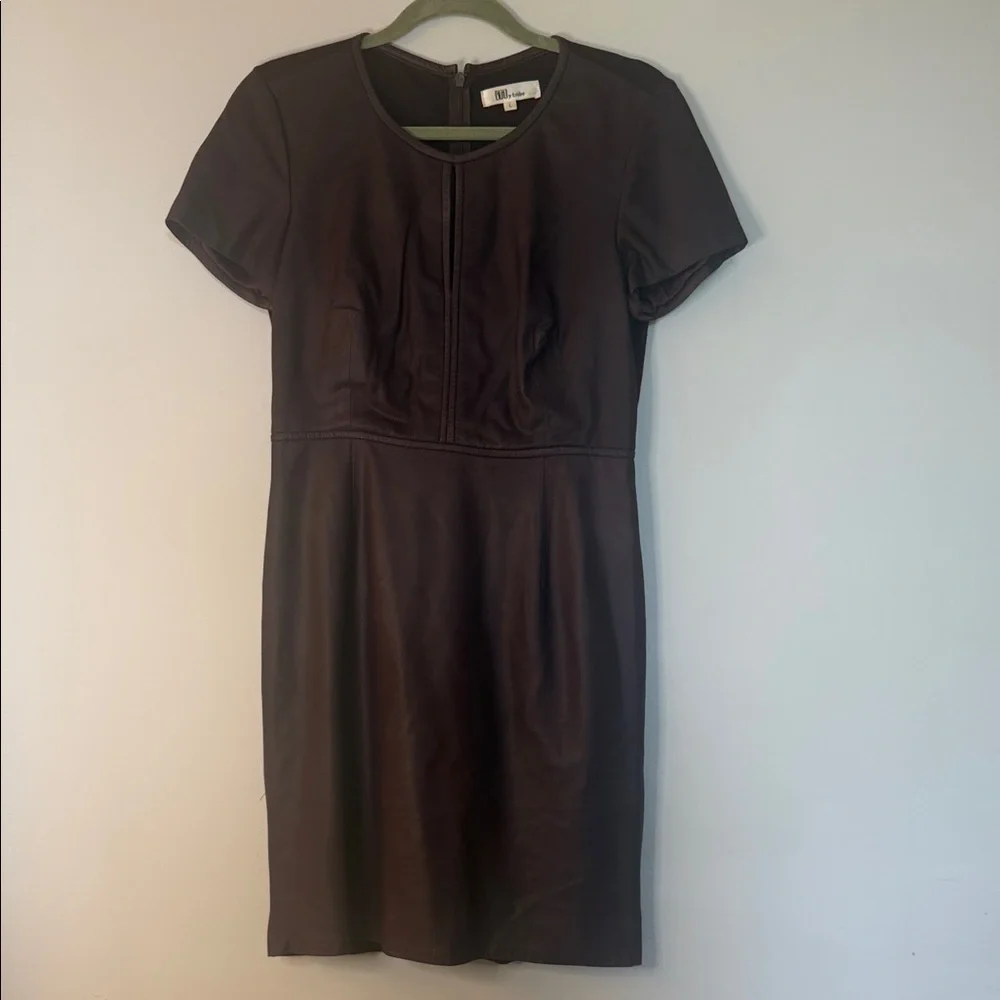 My Tribe leather keyhole dress deep plum Large